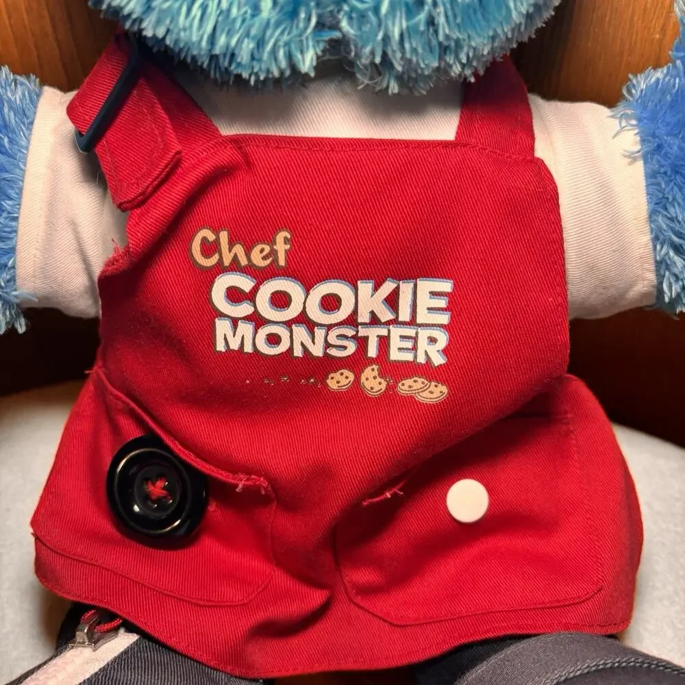 Chef Cookie Monster Plush Sesame Street Stuffed Toy Apron Hat